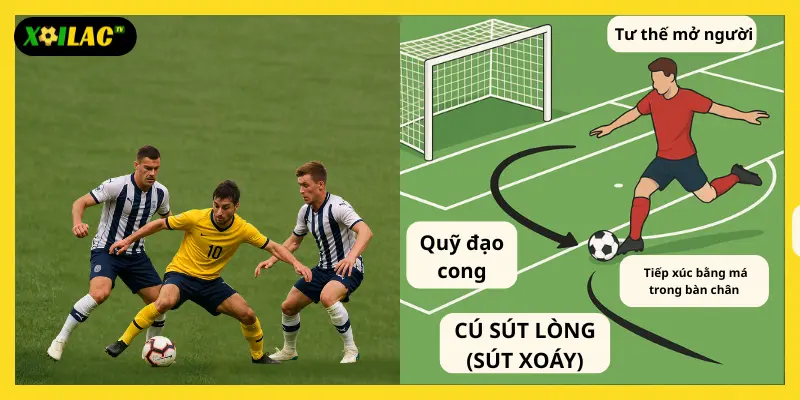 Nhận Diện Kỹ Thuật Dứt Điểm Trong Vòng Cấm Qua Góc Quay Truyền Hình 3 Cú sút chìm đầy uy lực trong trận trực tiếp bóng đá